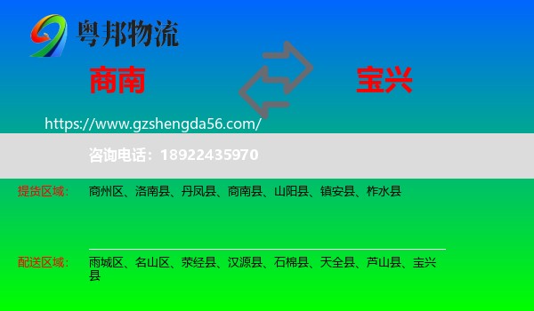 商南县到宝兴县物流专线