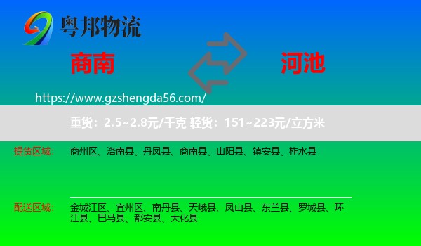商南县到河池物流
