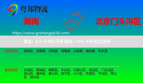 商南县到门头沟区物流