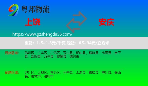 上饶到安庆物流专线