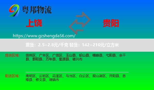上饶到贵阳专线