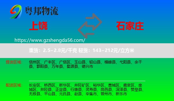 上饶到石家庄专线