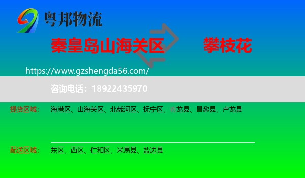 山海关区到攀枝花物流专线