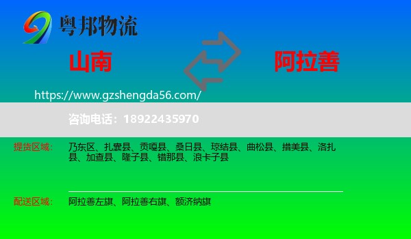 山南到阿拉善盟物流