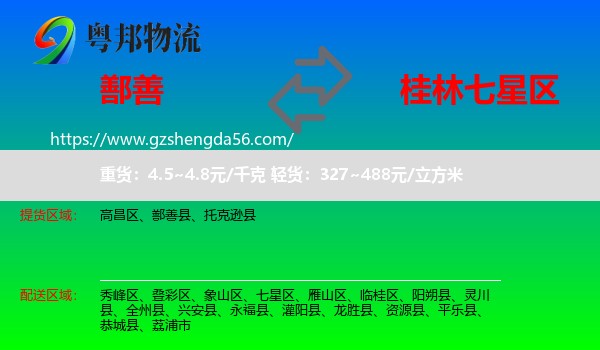 鄯善县到七星区物流专线