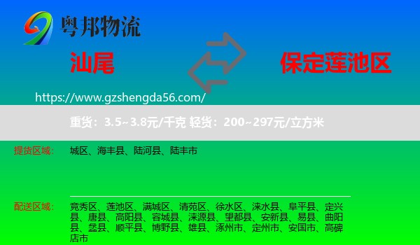汕尾到莲池区物流专线