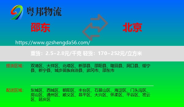 邵东市到北京专线