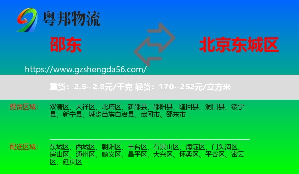 邵东市到东城区物流
