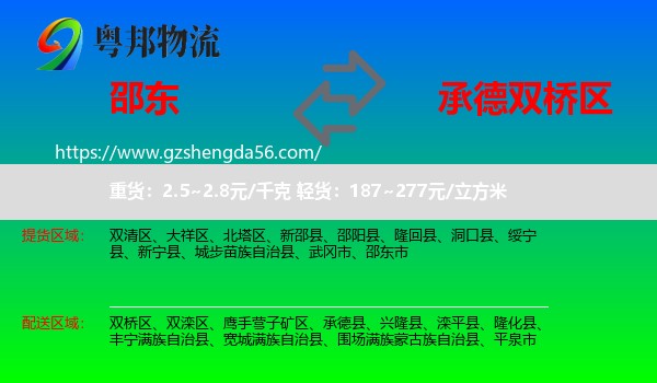 邵东市到双桥区物流专线