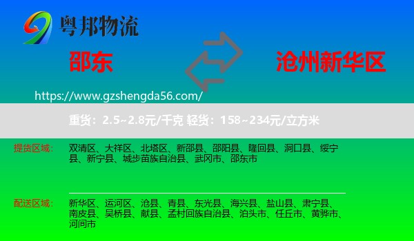 邵东市到新华区物流专线