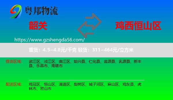 韶关到恒山区物流专线