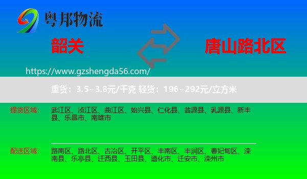韶关到路北区物流专线