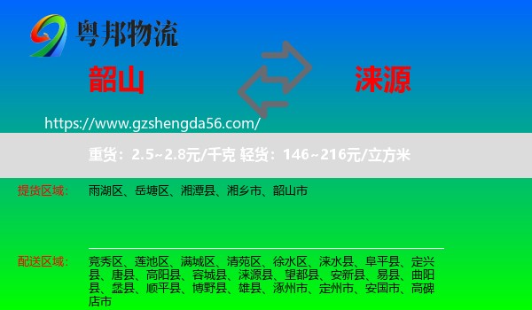 韶山市到涞源县物流专线