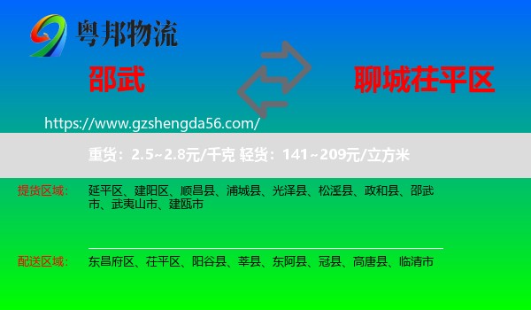 邵武市到茌平区物流专线