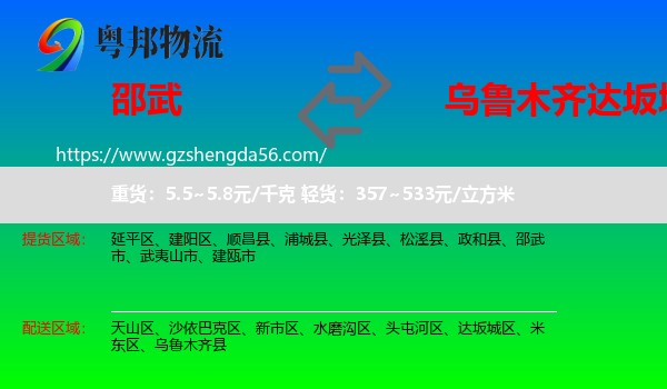 邵武市到达坂城区物流专线