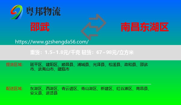 邵武市到东湖区物流专线