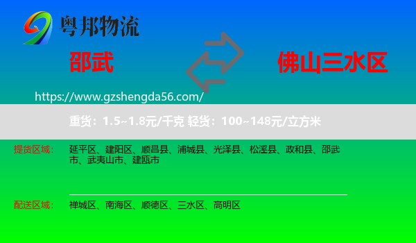 邵武市到三水区物流专线