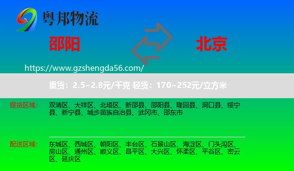 邵阳到北京专线