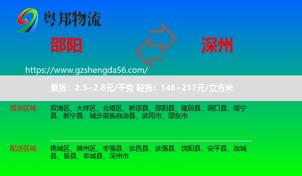 邵阳到深州市物流专线
