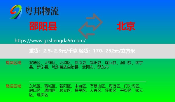 邵阳县到北京专线