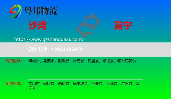 沙湾县到富宁县物流专线