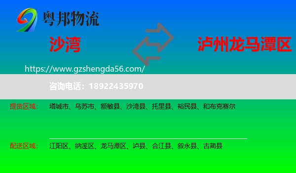 沙湾县到龙马潭区物流专线