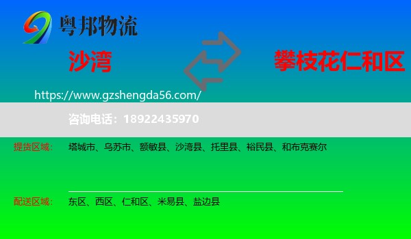 沙湾县到仁和区物流专线