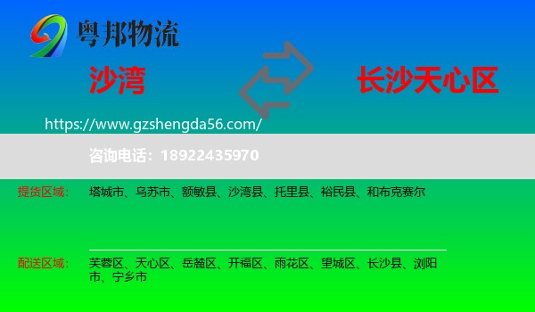 沙湾县到天心区物流专线
