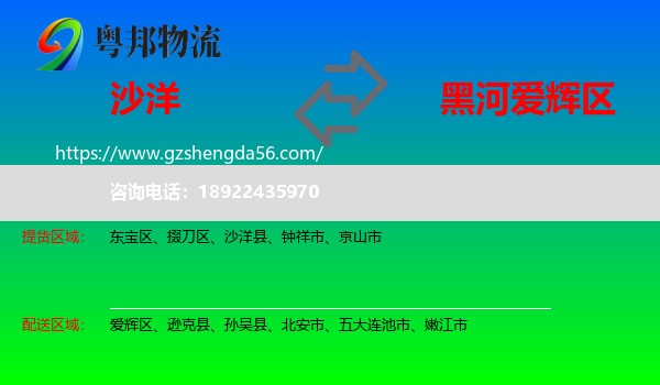 沙洋县到爱辉区物流专线