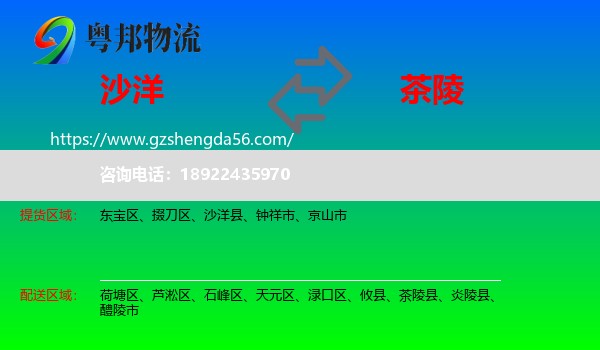 沙洋县到茶陵县物流专线