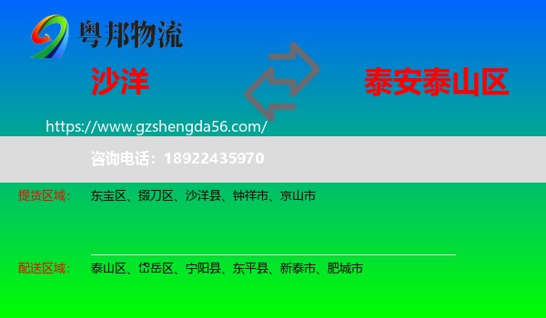 沙洋县到泰山区物流专线