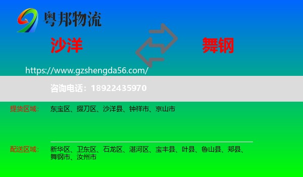 沙洋县到舞钢市物流专线