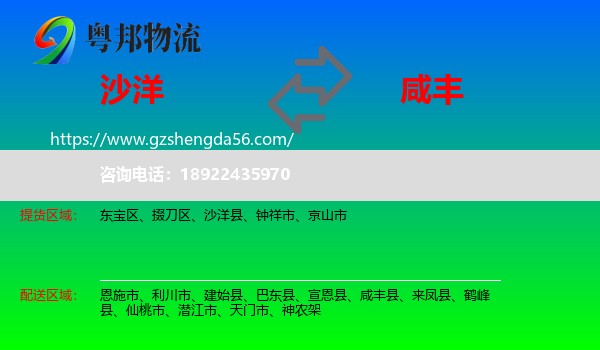 沙洋县到咸丰县物流专线