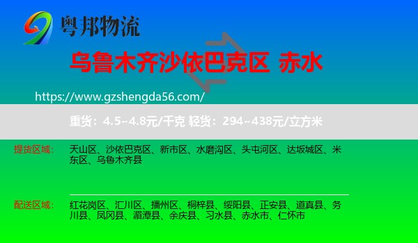 沙依巴克区到赤水市物流专线