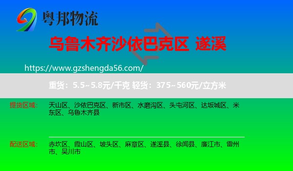 沙依巴克区到遂溪县物流专线