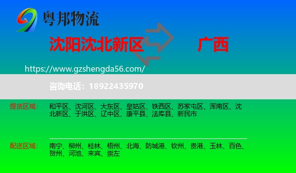 沈北新区到广西物流