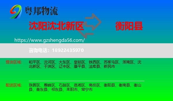 沈北新区到衡阳县物流专线