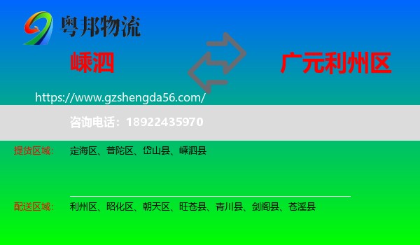嵊泗县到利州区物流专线
