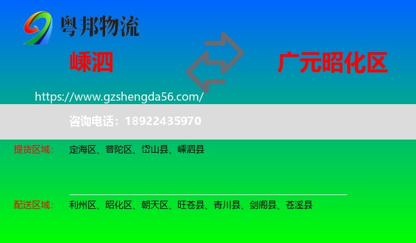 嵊泗县到昭化区物流专线