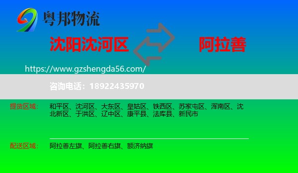 沈河区到阿拉善盟物流专线