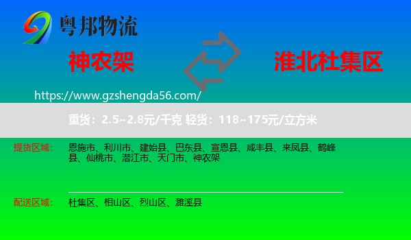 神农架到杜集区物流专线