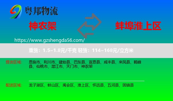 神农架到淮上区物流专线