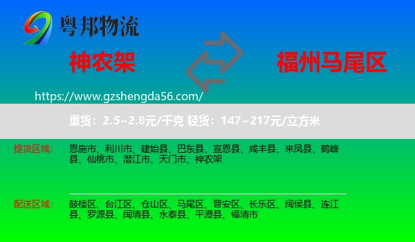 神农架到马尾区物流专线