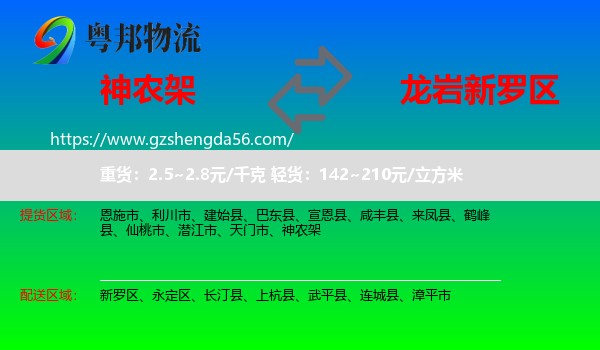 神农架到新罗区物流专线