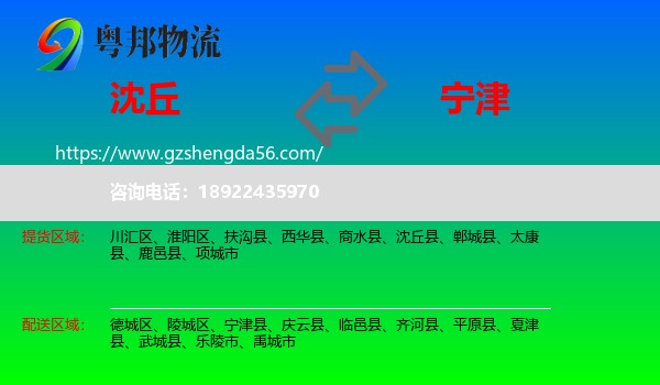 沈丘县到宁津县物流专线