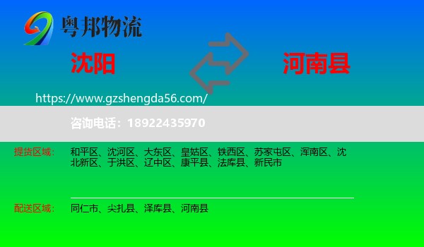 沈阳到河南县物流专线