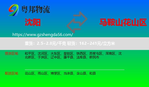沈阳到花山区物流专线