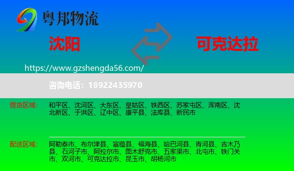 沈阳到可克达拉市物流专线