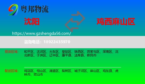 沈阳到麻山区物流专线