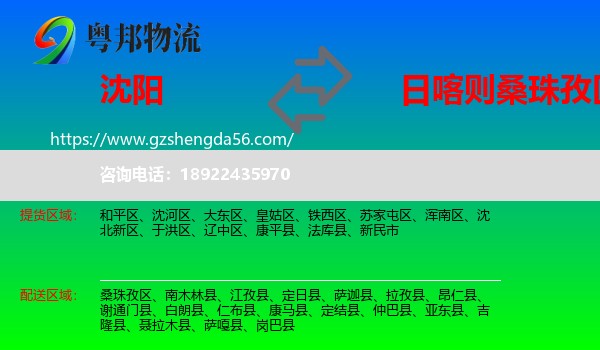 沈阳到桑珠孜区物流专线